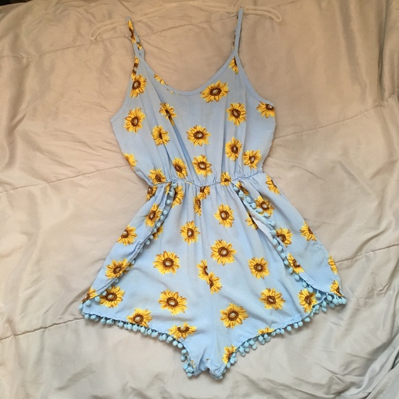 Hengsong Dresses & Skirts - Hengsong Blue Sunflower Romper